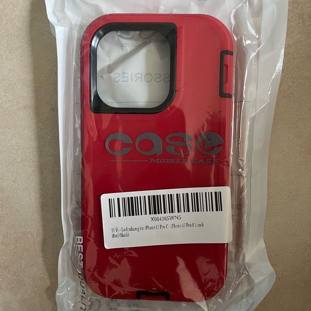 iPhone 15 Pro Case [Shockproof] [Dropproof] (Red/Black)